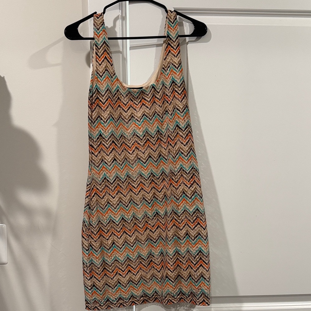 Soprano Multicolor Chevron Mini Dress